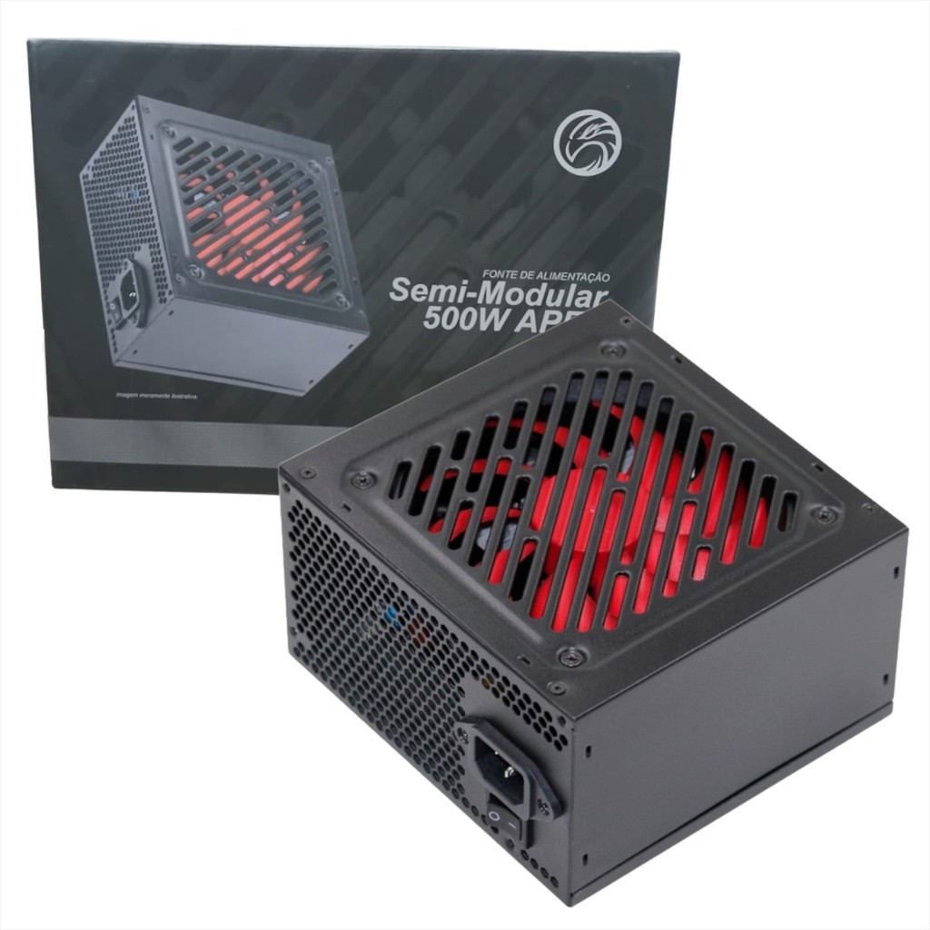 Fonte 500W Brazil PC BPC/500PFC-V2 - ATX - Semimodular - PFC Ativo - Bivolt Auto