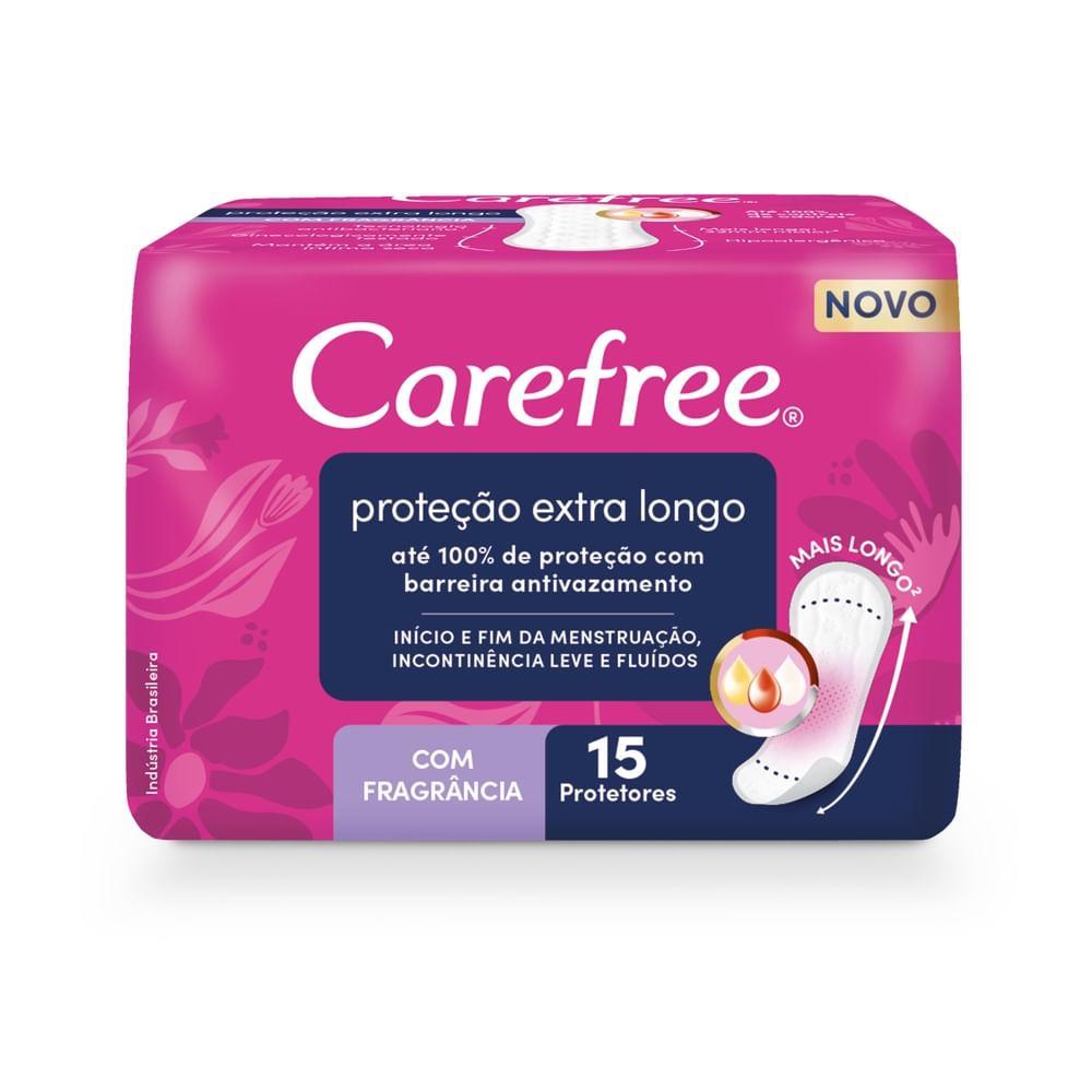 PROTETOR DIARIO CAREFREE EXTRA LONGO 15 UNIDADES COM FRAGRANCIA