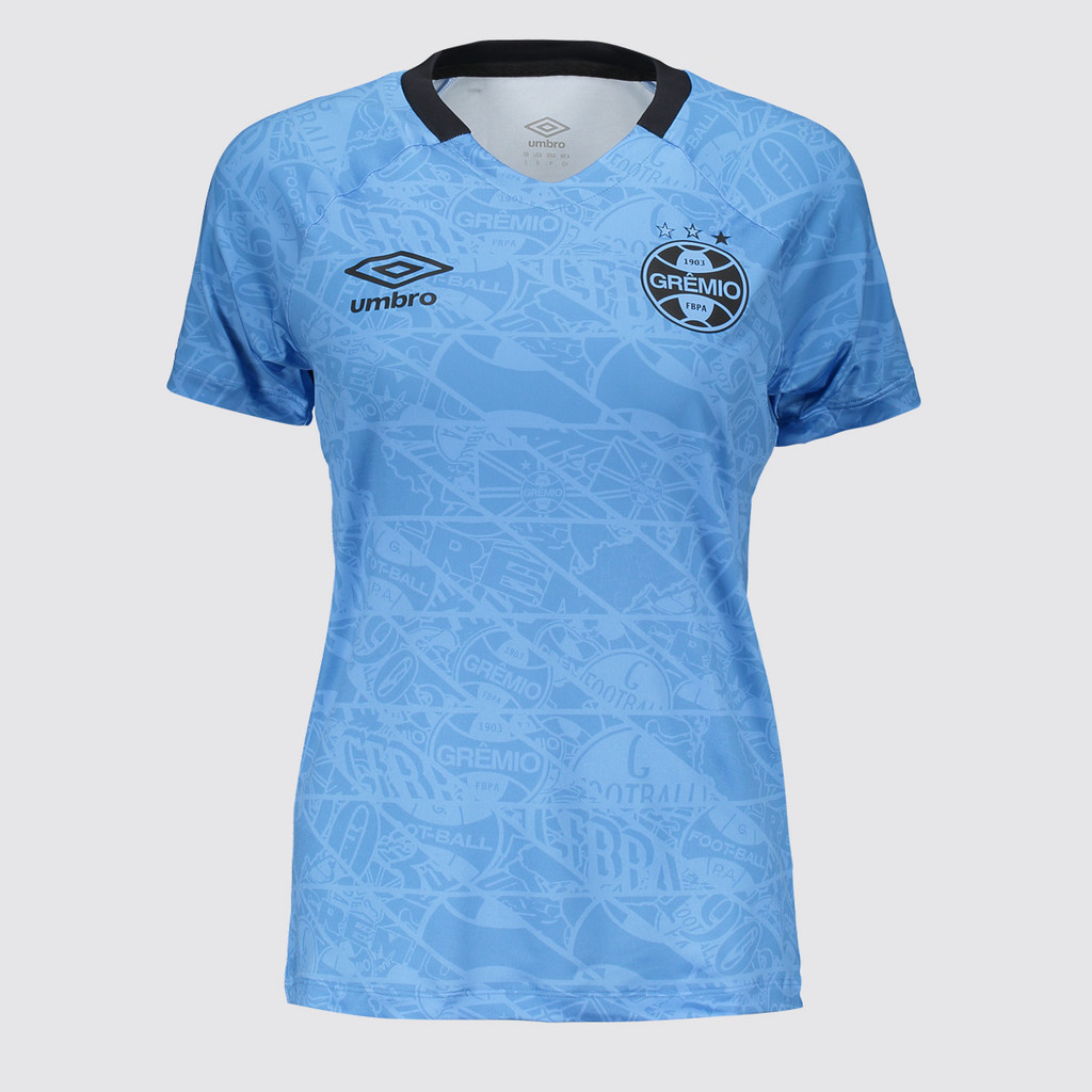 Camisa Umbro Grêmio Aquecimento 2025 Feminina Azul em Oferta na Shopee