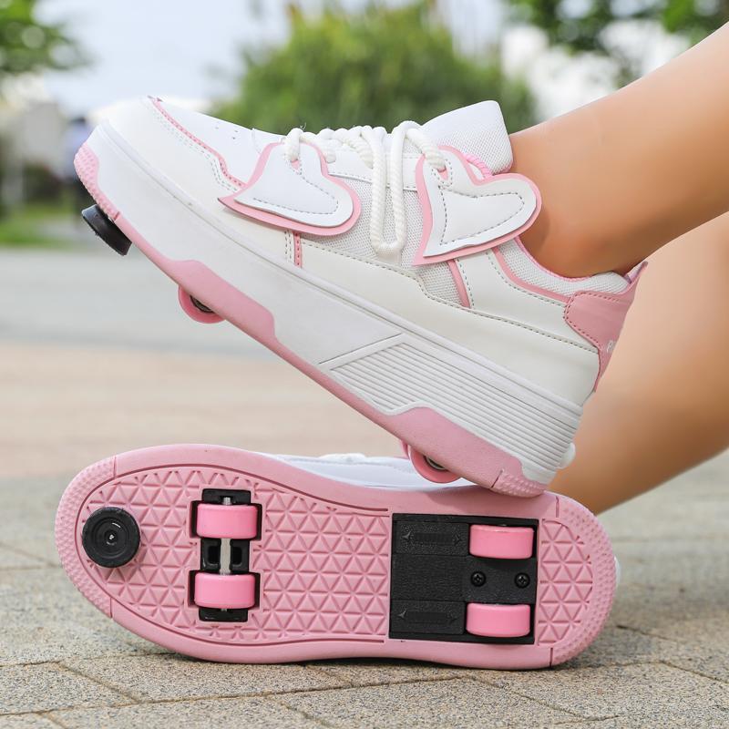 Novo Modelo com Freios, Patins de Quatro Rodas para Meninas, Patins para Crianças e Adultos, Esportes ao Ar Livre, Patin