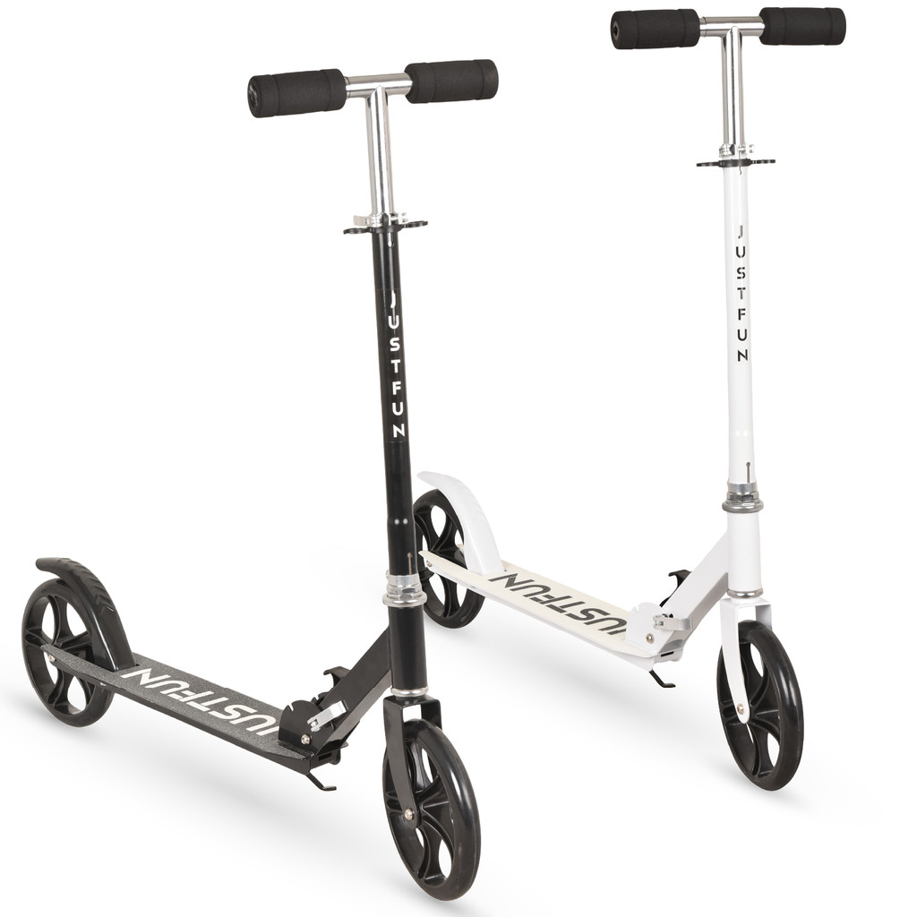 Patinete Infantil Adulto Juvenil 2 Rodas Dobrável Portátil Branco, Preto