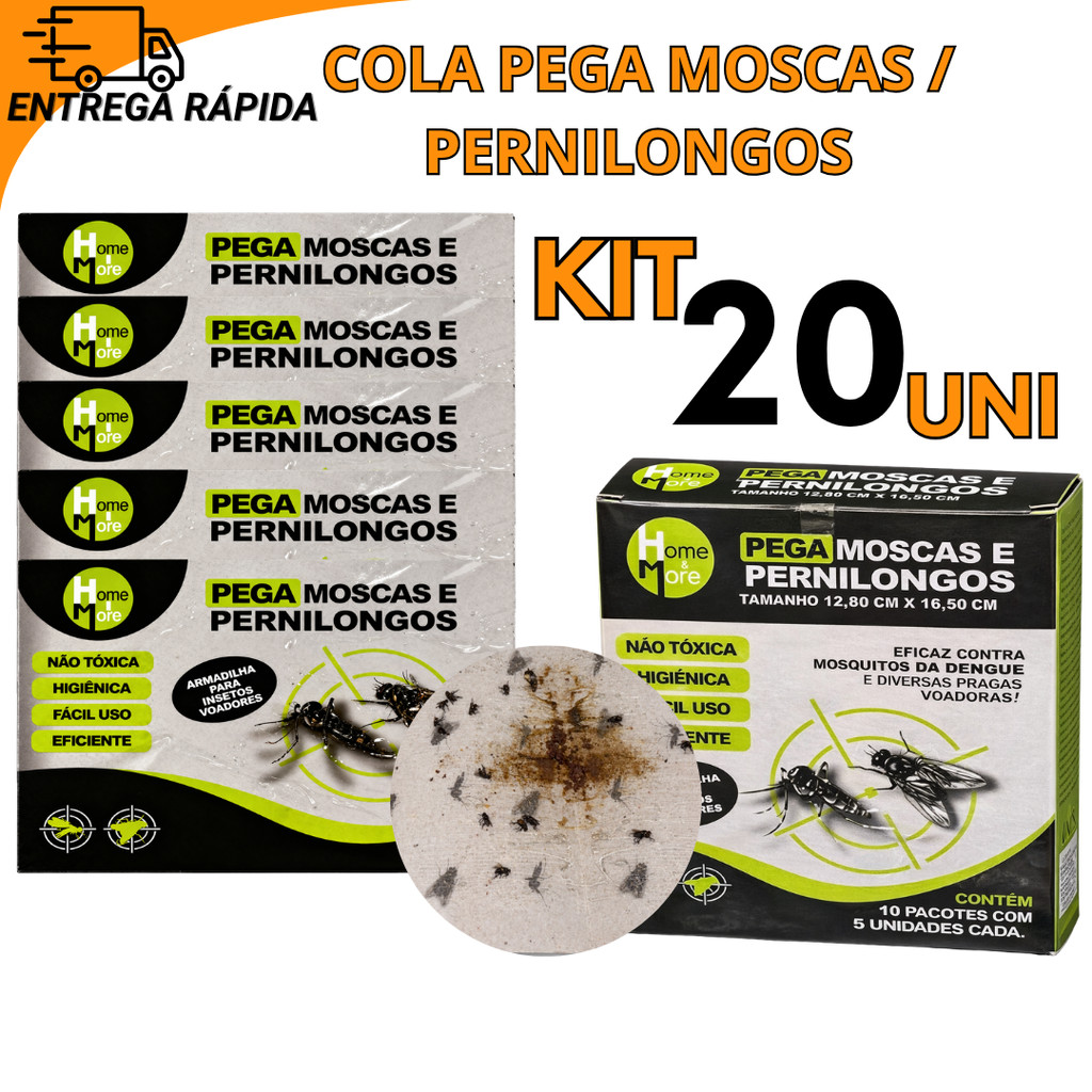 Kit 20 10 ou 05 Cola Pega Mosca Controle de Pragas Domésticas e Agrícolas