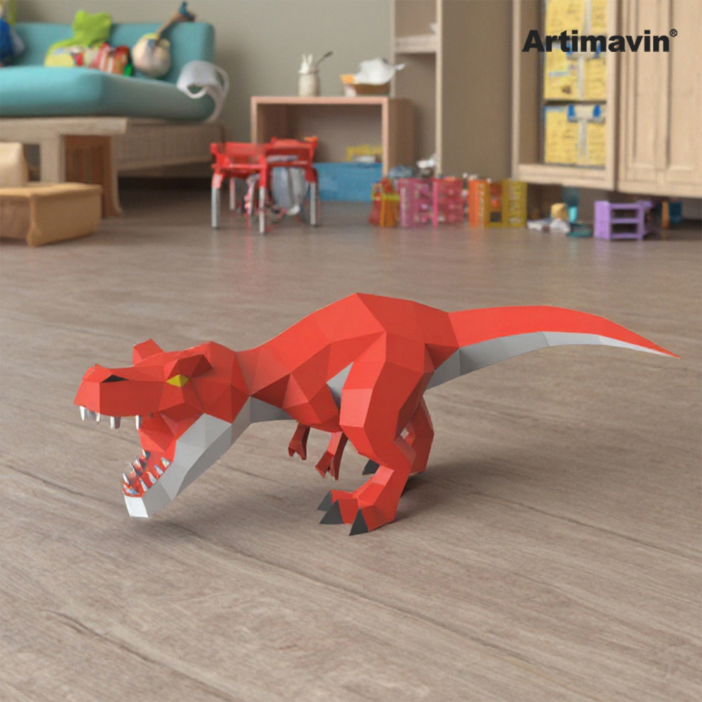 Modelo de papel tridimensional MOMO Tyrannosaurus Rex Modelo de papel adequado para pais e filhos Coleção de modelos de 