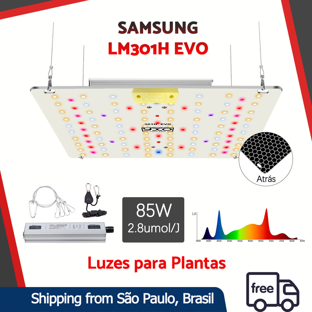 Samsung LM301H EVO Full Spectrum LED Grow Light 85W 120W 180W Lâmpada Regulável Para Plantas Flores Vegetais Internas