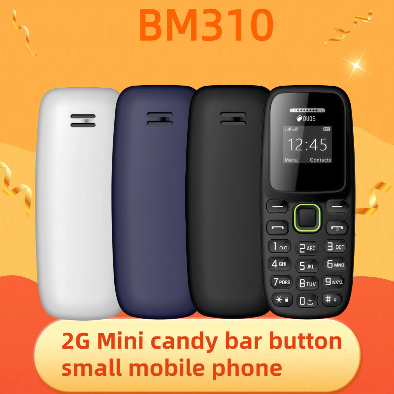 Telefone móvel BM310 2G não-Smartphone Mini GSM botão de cartão duplo sem fio Bluetooth pequeno telefone móvel