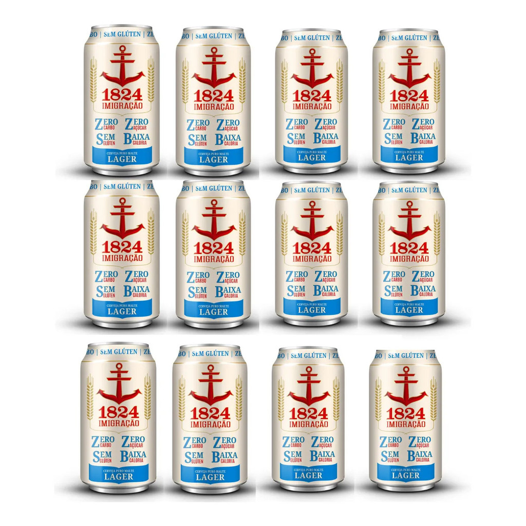 Pack12 Un Cerveja Imigracao Light Zero Carbo Sem Gluten Lata