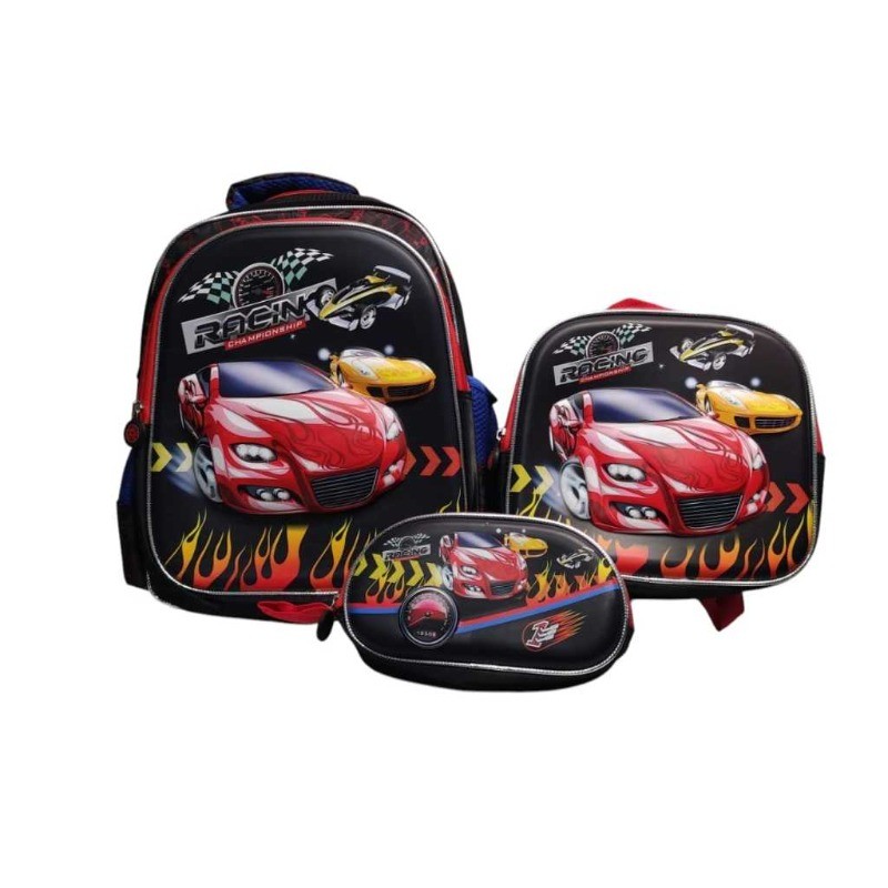 Kit Infantil Escolar Mochila/Lancheira e Estojo Dinossauro/Astronauta/Carros/Unicornio