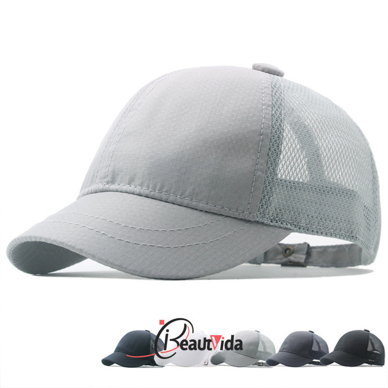 Boné De Beisebol De Aba Curta De Malha BBYTER Masculino Feminino Respirável Pai Chapéu Ajustável Sólido Estilo Caminhone