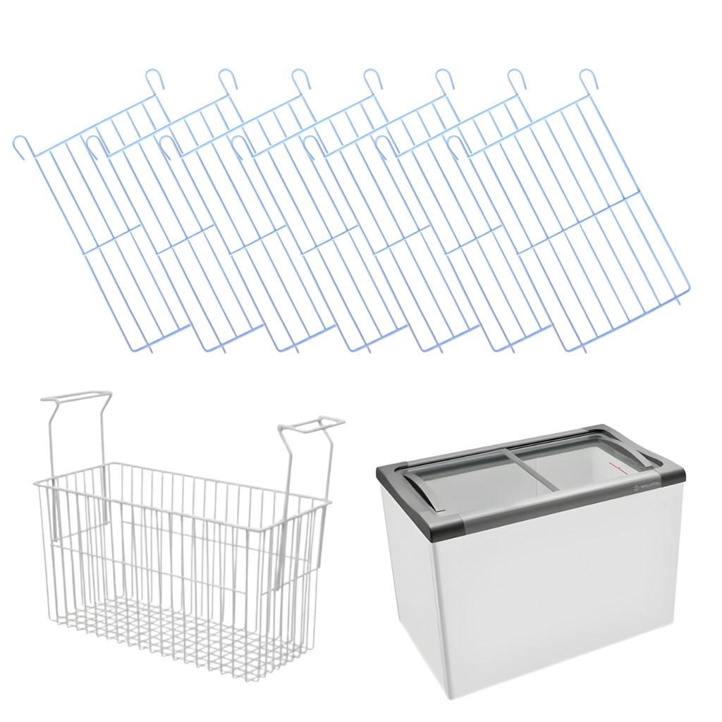 Kit 3, 6 e 9 Separadores de Cesto Para Freezer Horizontal Polpas Picolés Congelados