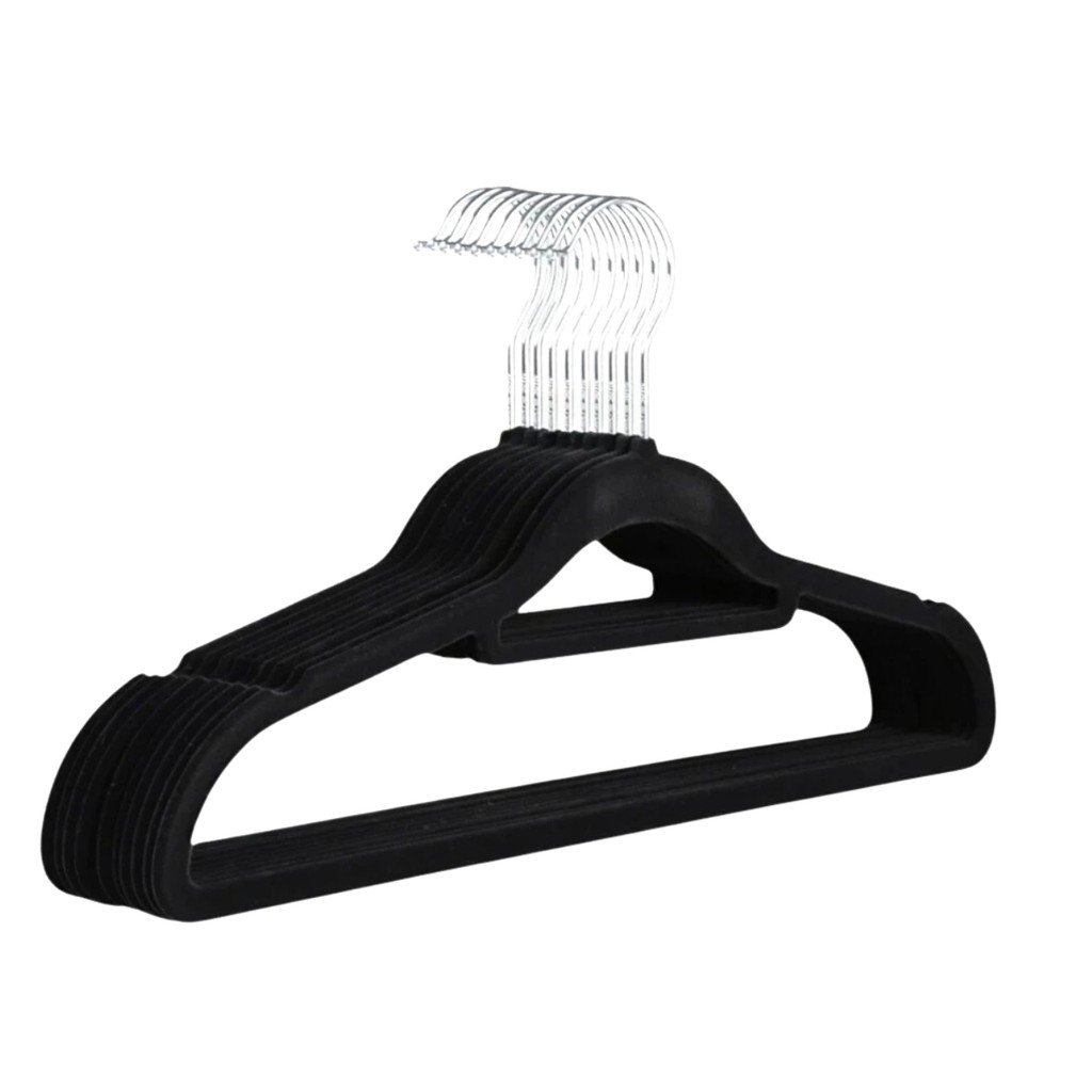 Kit Com 6, 12, 24, 36, ou 48 Cabide Veludo Cabide Adulto Para Roupas Resistente