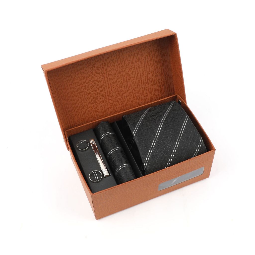 Gravata masculina High-End gravata caixa de presente Jacquard bordado moda gravata de casamento masculino pronto estoque