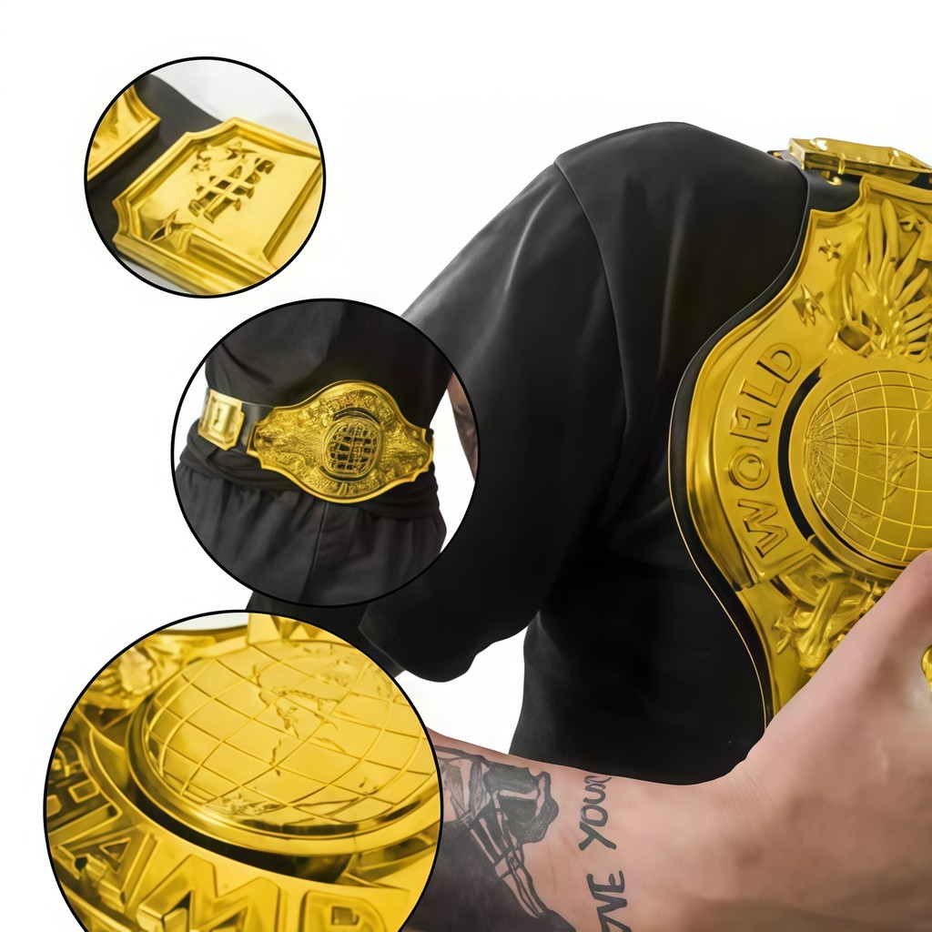 Acessório Cinturão De Campeão Dourado MMA WWE World Champ em Oferta na Shopee