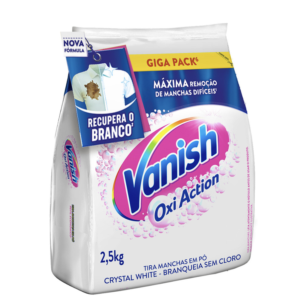 Tira Manchas em Pó Vanish Crystal White Oxi Action 2,5kg em Oferta na Shopee
