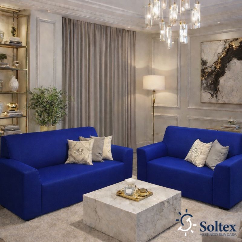 Capa de Sofá Coladinha 2 e 3 Lugares Ligadinha em Malha Gel Ajustável Varias Cores Tamanhos G, GG e EXTRA GG imperdível