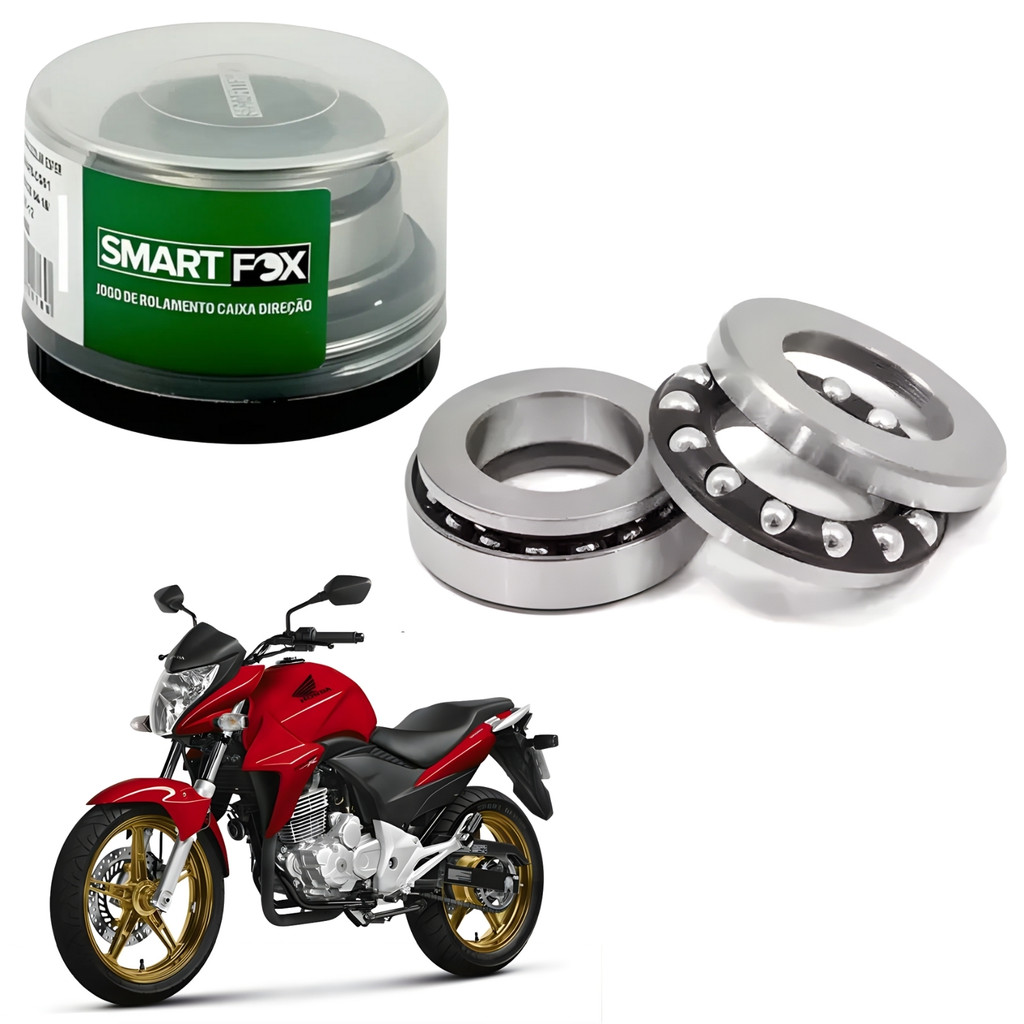 CAIXA DE DIREÇÃO COLAR ESFÉRICO ROLAMENTOS SMARTFOX HONDA CBX250 CB300R CB500 CB600F HORNET