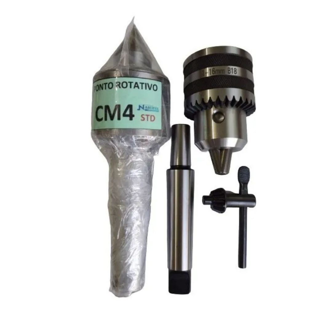 Kit Mandril 5/8 Com Haste Cm3 + Ponta Rotativa Cm4
