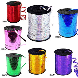 Fio 5mm Bexiga Balao Fitilho Metalizado 200m Decoraçao Festa diversão
