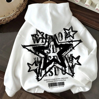 Moletom Estampado Manga Longa Blusa de Frio Casual Estrela Wisdom Aesthetic Agasalho Moda Feminina