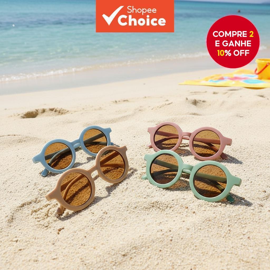  Óculos de sol redondos retrô para meninos e meninas, proteção UV400, óculos de sol infantis de estilo clássico.