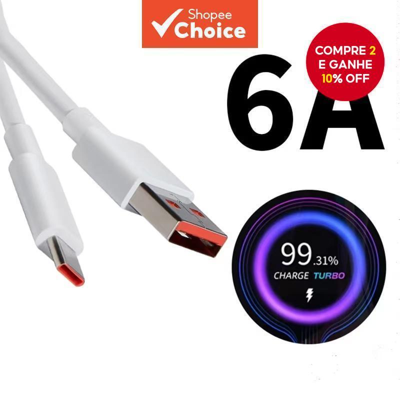 Para Xiaomi 6A USB Tipo C Cabo De Carregamento Rápido 33W 67W 120W Turbo 13 12 11 10 Pro Ultra Poco x3 Redmi Note K50 40