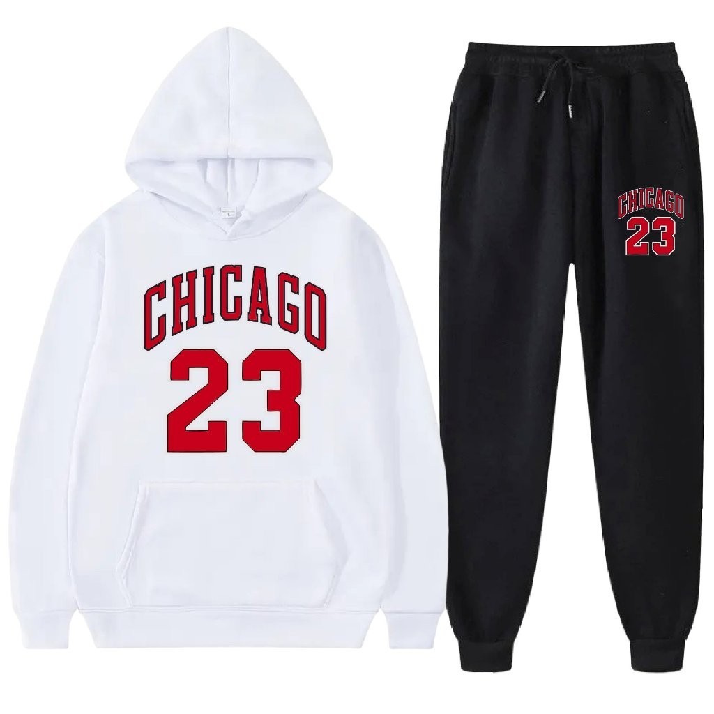 Conjunto  Moletom  Flanelado Unissex Streetwear Chicago City Basquete