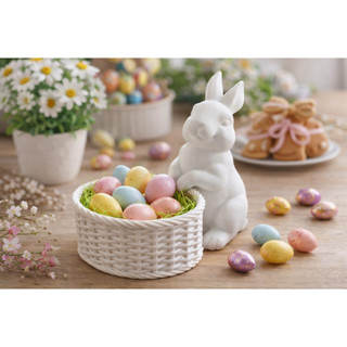 Enfeite Decorativo de Páscoa para Ovos de Chocolate coelhinho de pascoa ovos de chocolate cesta