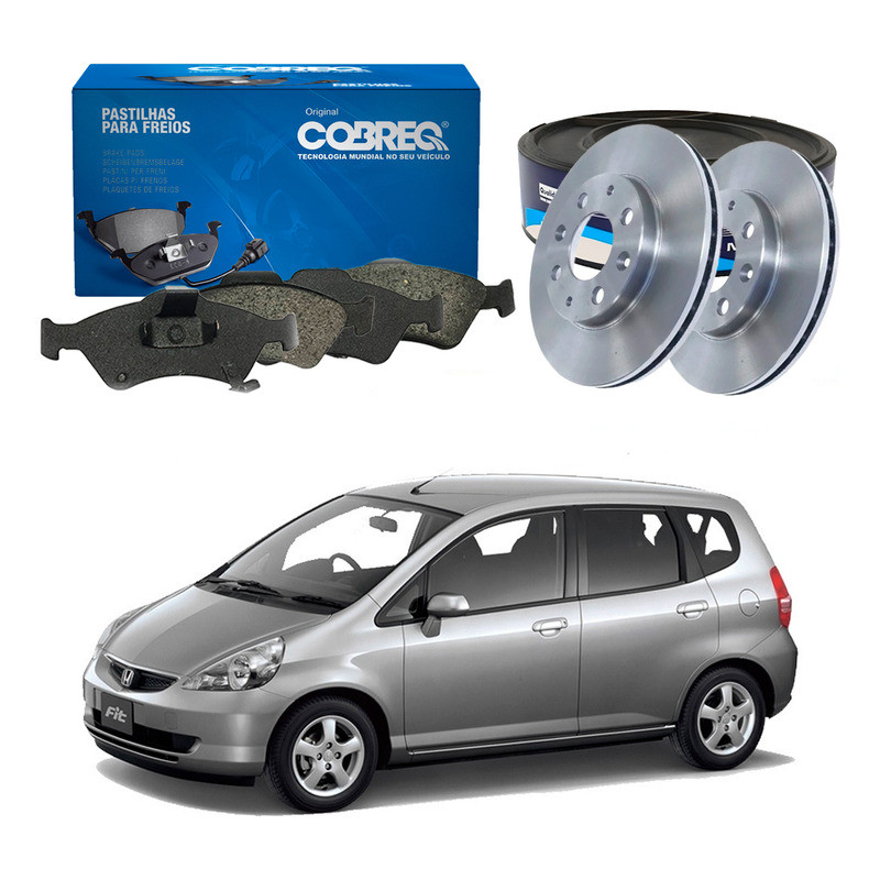 Kit Disco Pastilha Dianteira Fit 1.4 2003 A 2008