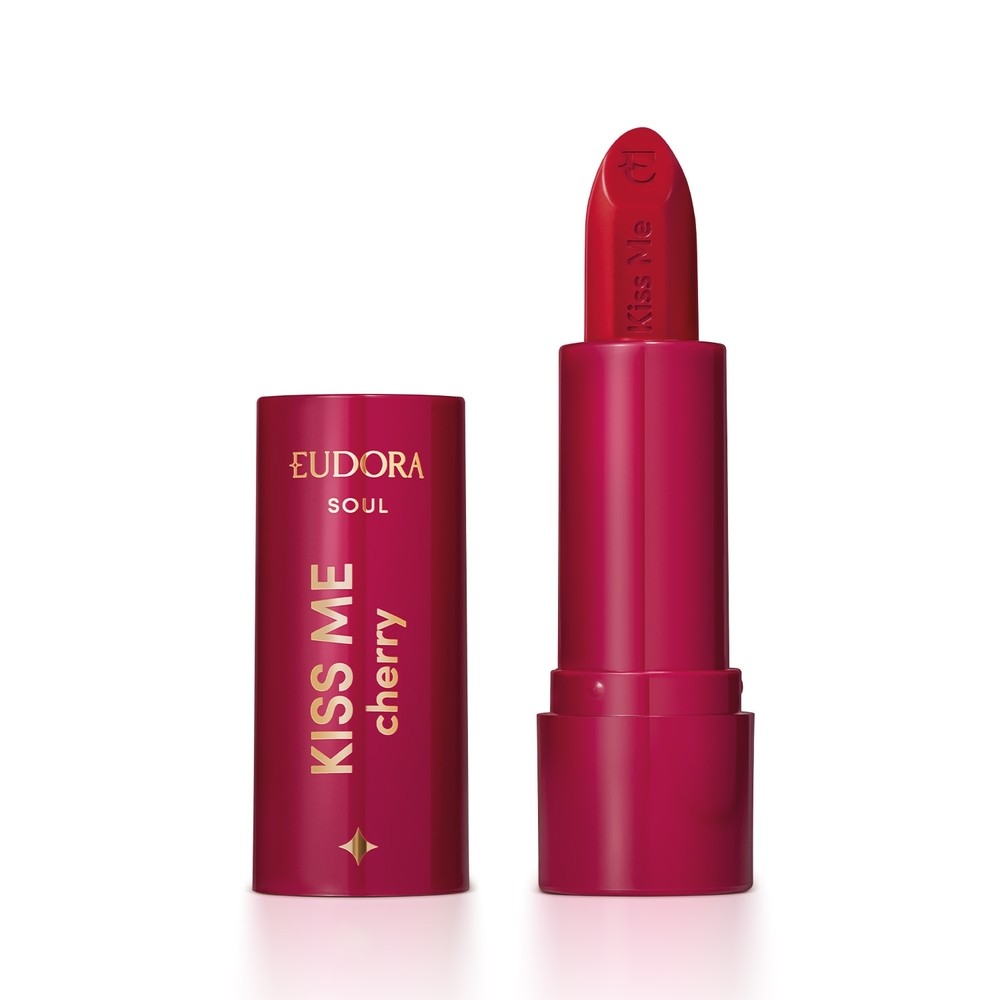 Eudora Kiss Me Cherry Batom Matte Vermelho Viciante 3,7g em Oferta na Shopee