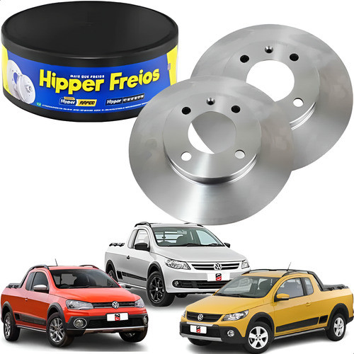 Par 2 Disco De Freio Traseiro Solido Saveiro G6 2014 A 2016