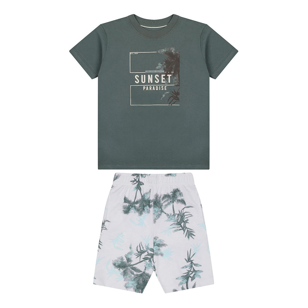 Conjunto Curto Estampado Menino Marisol em Oferta na Shopee