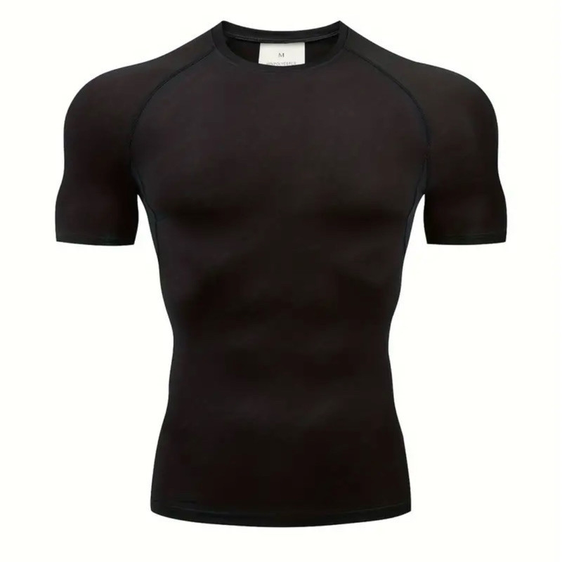 Camisa POLIÉSTER Camiseta de Compressão Academia Esporte Exercícios LISA BÁSICA Treino Rash Guard Jiujitsu