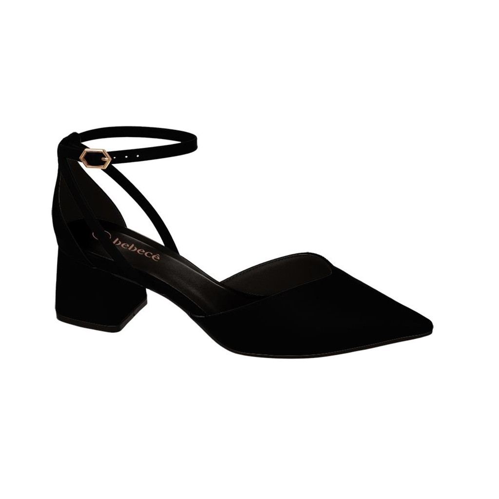 Sapato Feminino Salto Quadrado Bico Fino Bebecê Original em Oferta na Shopee