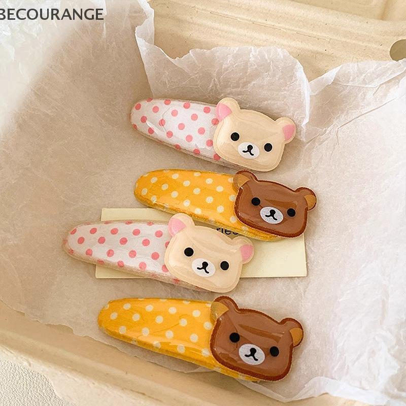 BEC 2 Pçs Kawaii Rilakkuma Franja Clipe Lateral Dos Desenhos Animados Bonito Urso Onda Ponto BB Grampo De Cabelo Doce Ve
