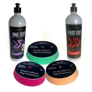 Polimento One Step Fast Cut + Kit Boinas Top Premium 5 Polegadas Corte Lustro Refino em Oferta na Shopee