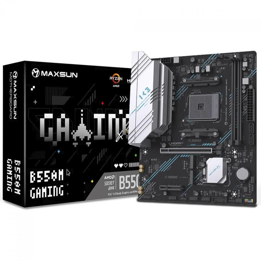 Placa Mãe MAXSUN MS-B550M Gaming WIFI, Chipset B550, AMD AM4, mATX, DDR4 em Oferta na Shopee