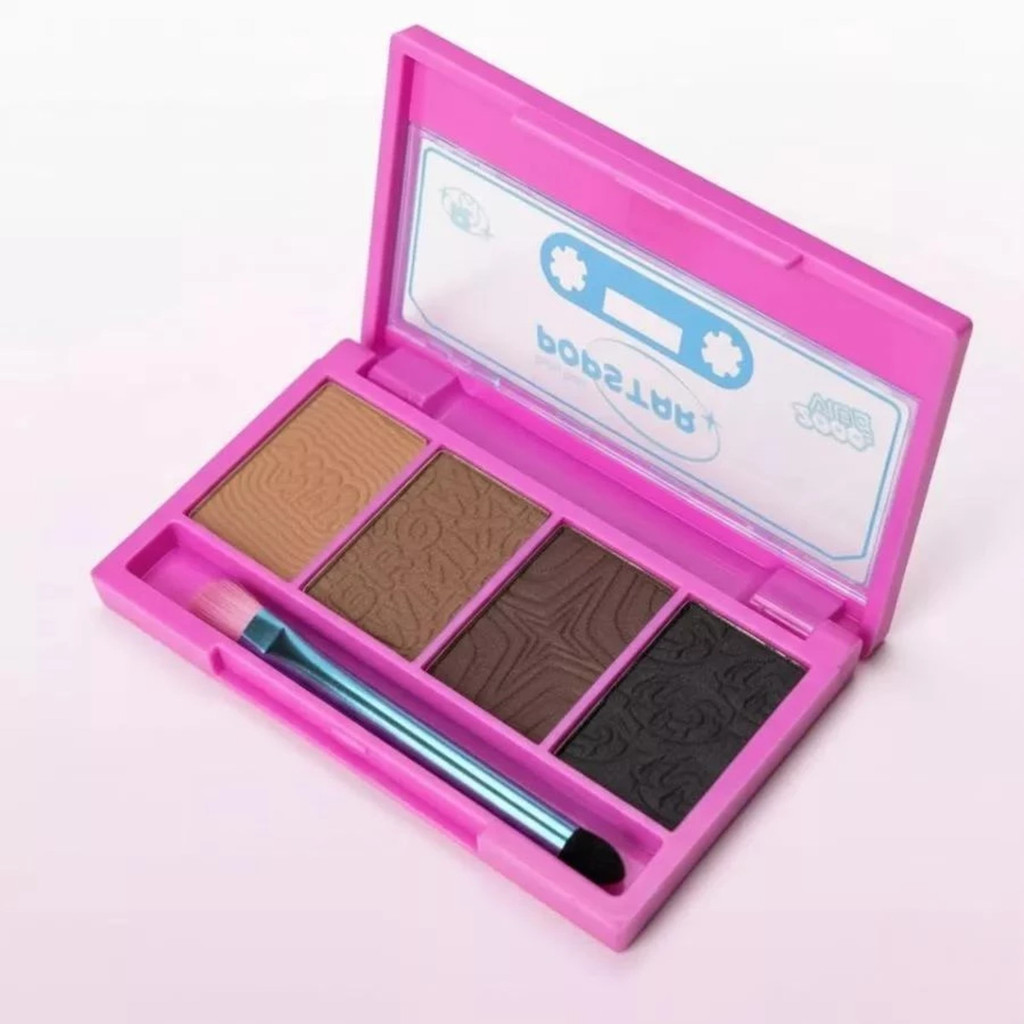 Paleta 04 Sombras Para Sobrancelhas Popstar Pincel Ruby Rose