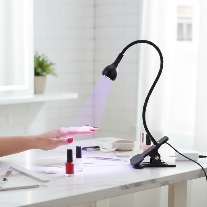 Mini Lâmpada LED UV USB de Mesa para Unhas com Clipe Flexível
