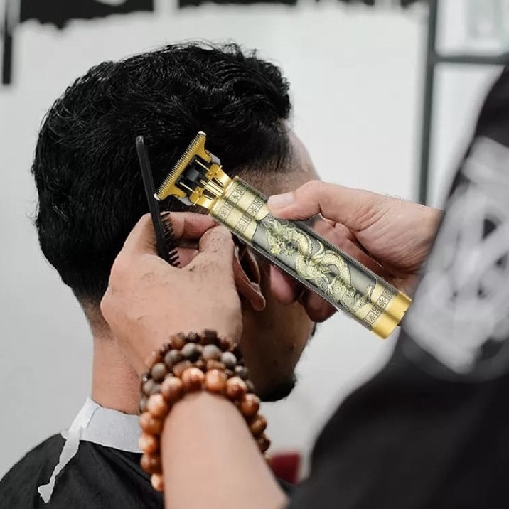 Máquina De Cortar Cabelo Para Barba Masculina Designer Elétrico Profissional Premium SU em Oferta na Shopee