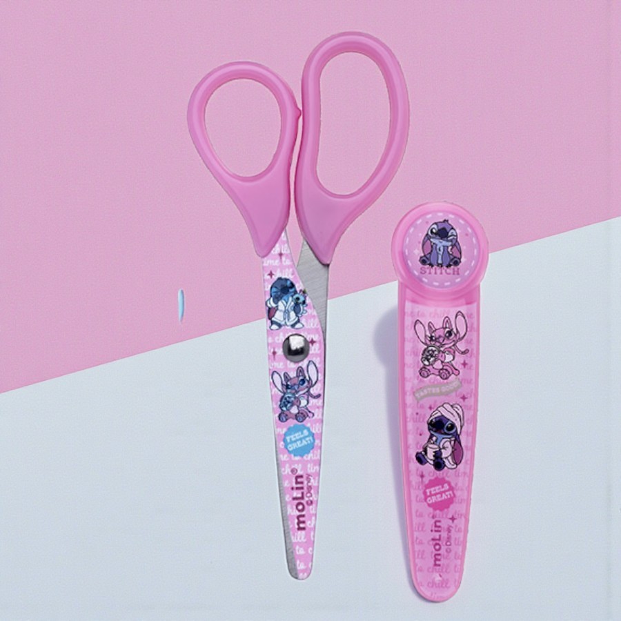 Tesoura Escolar Infantil - Angel - Com Protetor - 13cm - Disney Original - 1 unidade - Molin - Rizzo