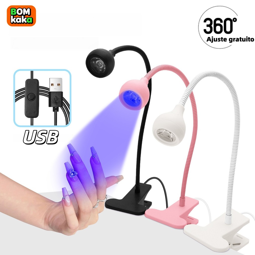 Lâmpada de LED Ultravioleta 3W para Nail Art – Secagem Rápida e Eficiente