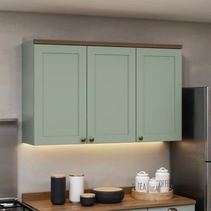 Armário Aéreo Para Cozinha 3 Portas Provençais Verde Mint em Oferta na Shopee
