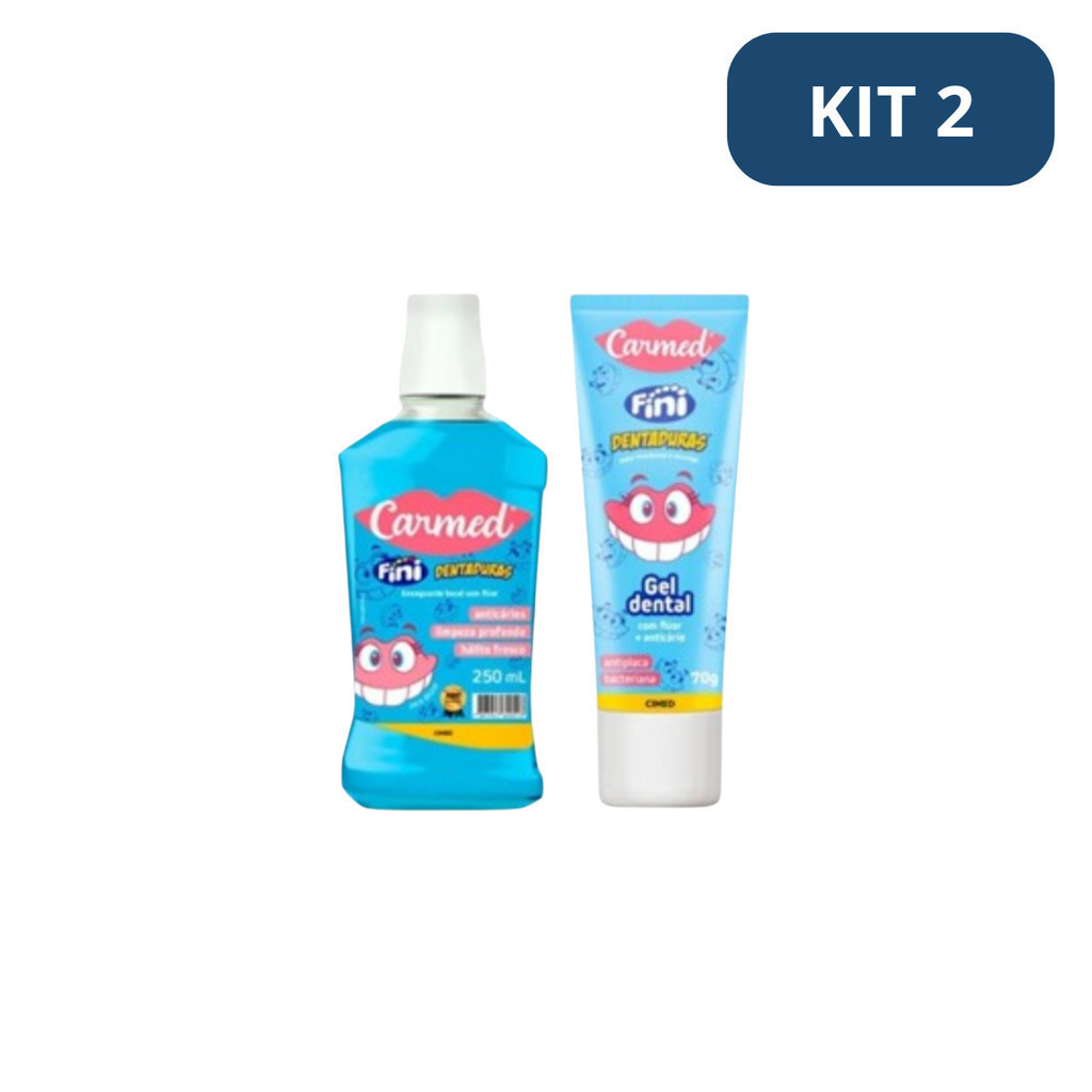 Kit Enxaguante Bucal e Gel Dental Carmed Fini