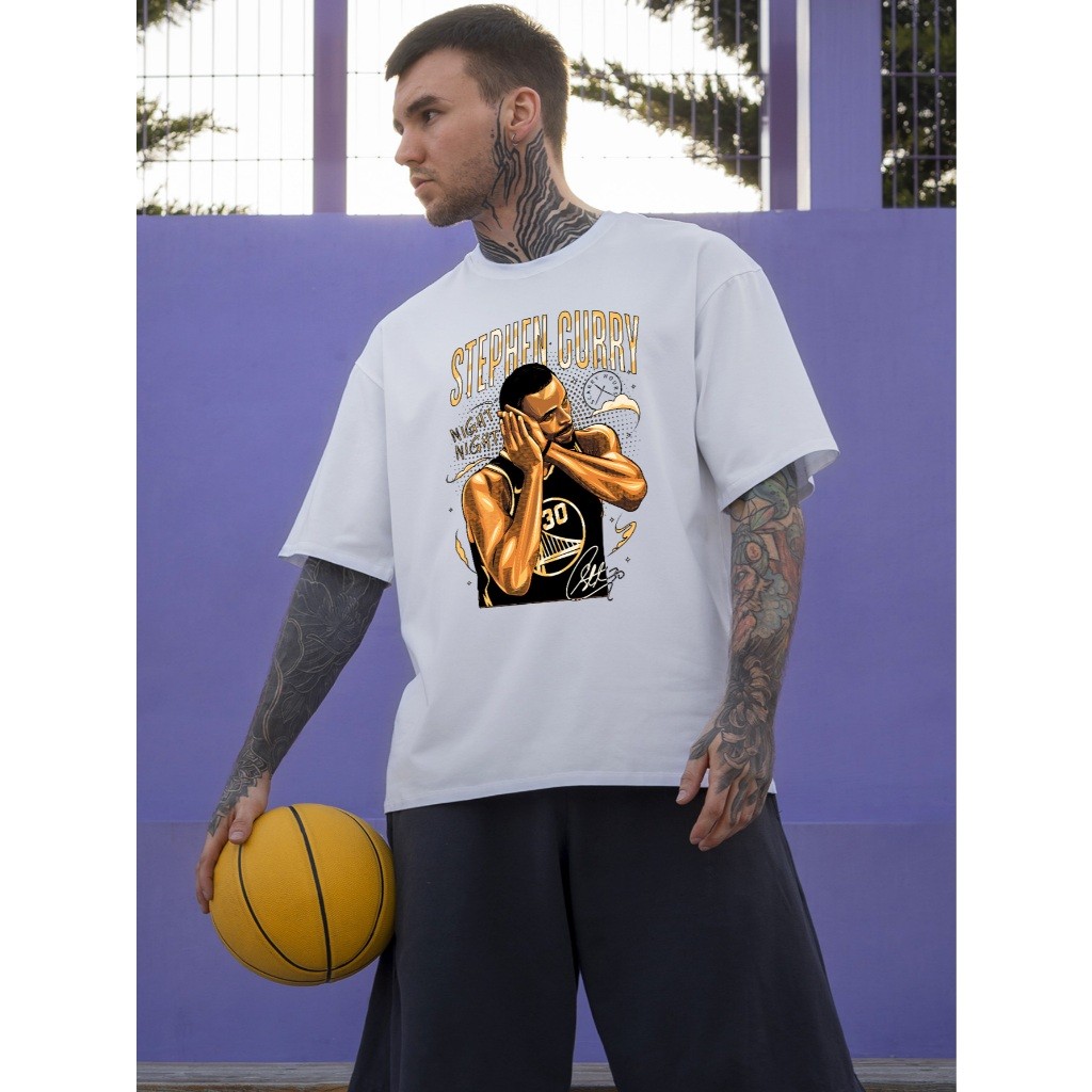 Camiseta Oversized Stephen Curry Basquete NBA Camisão Streetwear