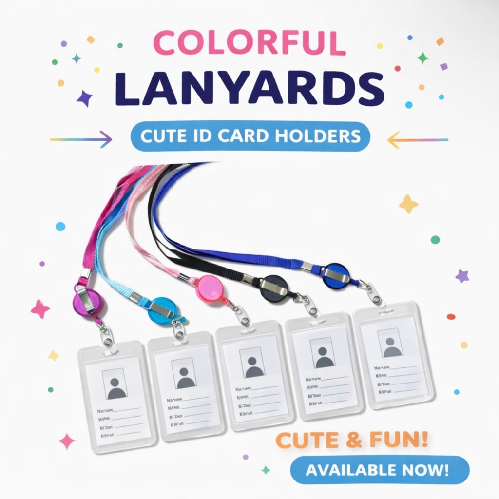 Cordão com Porta Crachá Retrátil Colorido | Identificação, Cartão Escolar e Profissional em Oferta na Shopee