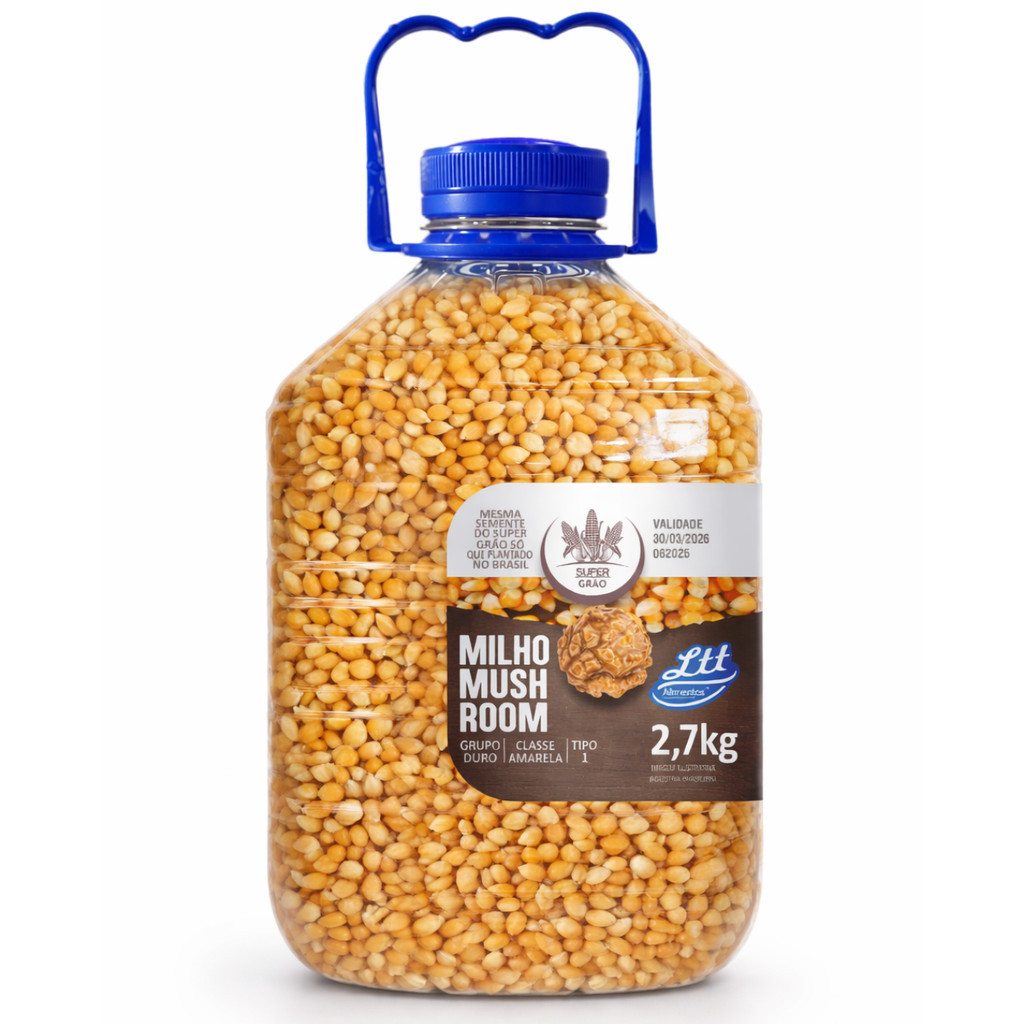 Milho Mushroom para Pipoca Gourmet Grão Premium Galão 2,7kg - Mais Tempero Oficial