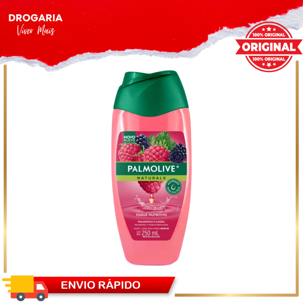 SABONETE PALMOLIVE NATURALS 250ML LÍQUIDO TOQUE NUTRITIVO.