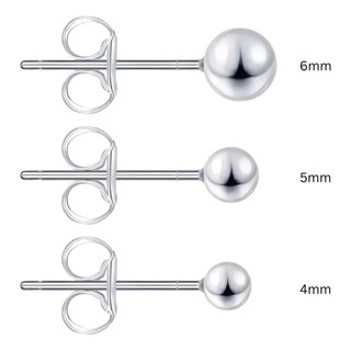 Kit 3 Pares De Brinco Bolinha Trio Prateado Hipoalergênico em Oferta na Shopee