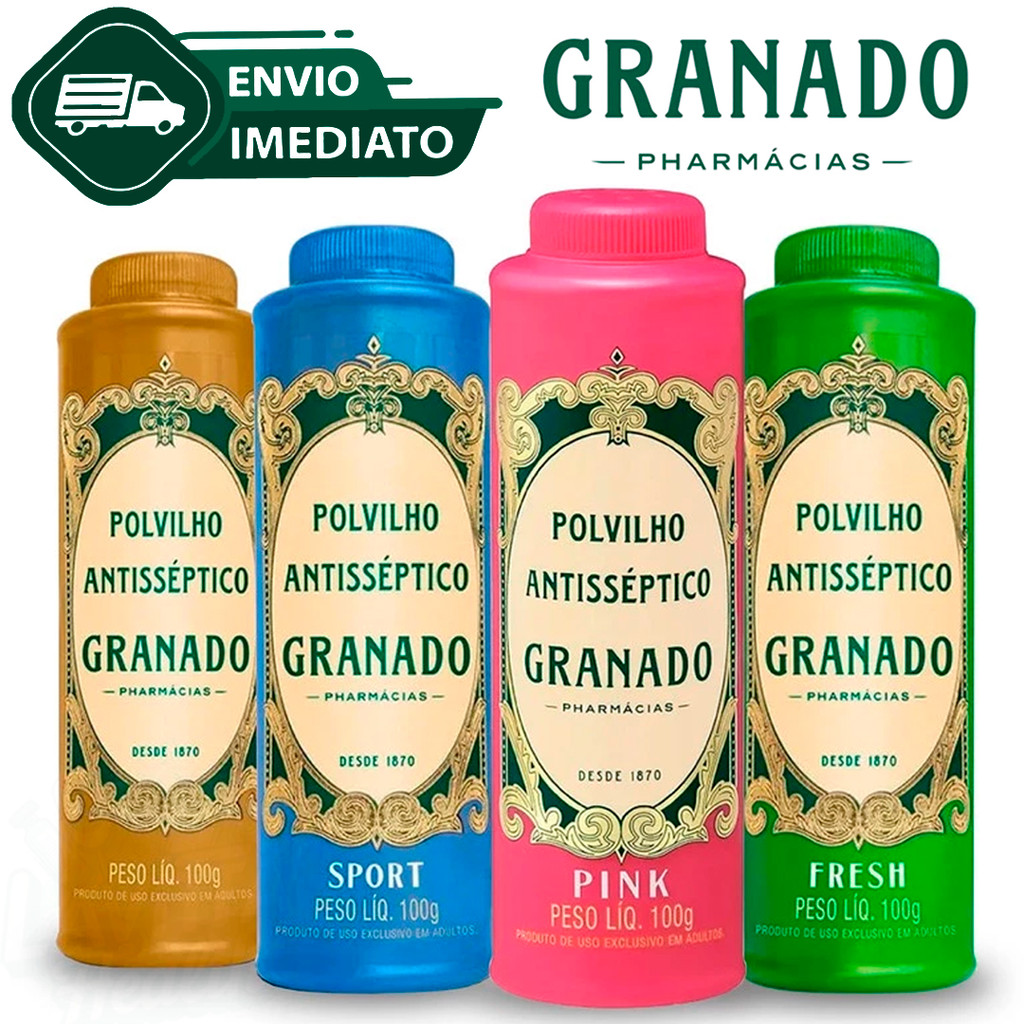 Polvilho Talco Tira Cheiro Vegano Antisséptico Tenis Pé Para Os Pés Granado 100g Envio Imediato