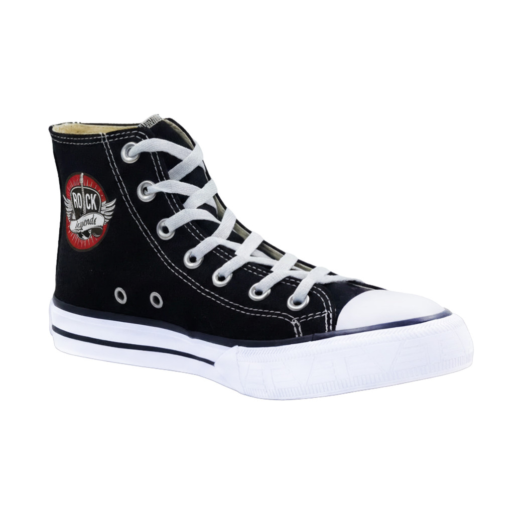 Tênis Authentic Plumax Legends Kids Lona Cano Alto Preto