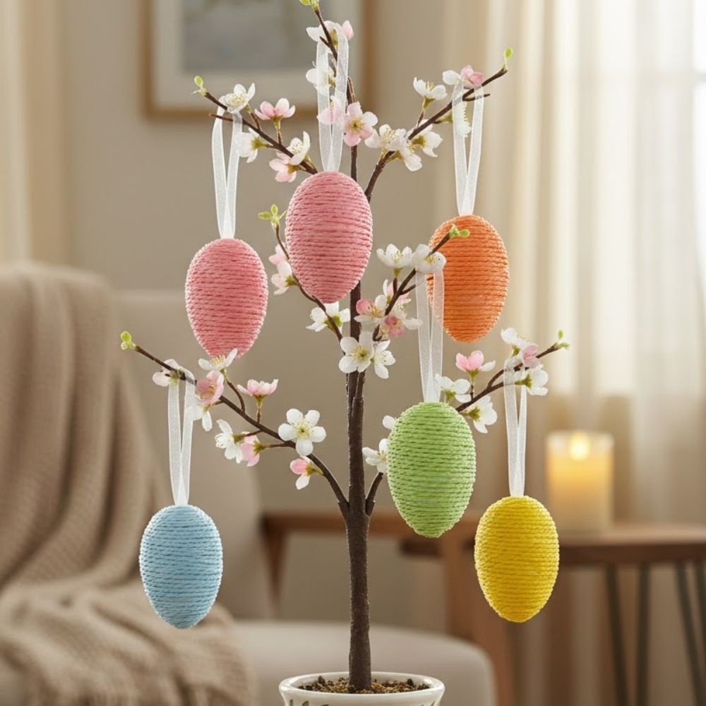 Enfeite Para Pendurar de Páscoa - Ovos Coloridos - 6x4cm - 6 unidades - Rizzo em Oferta na Shopee